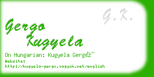 gergo kugyela business card